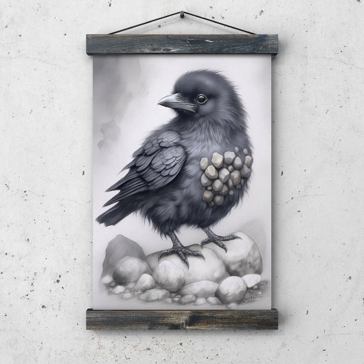 Crows Rock! Poster niedliche Krähe auf Steinen