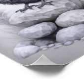 Crows Rock! Poster von Krähe mit Hut auf Steinen (Ecke)