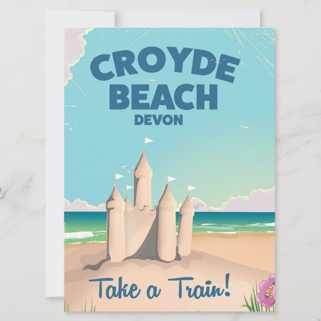 CROYDE BEACH Devon Vintage Reiseplakat (Vorderseite)