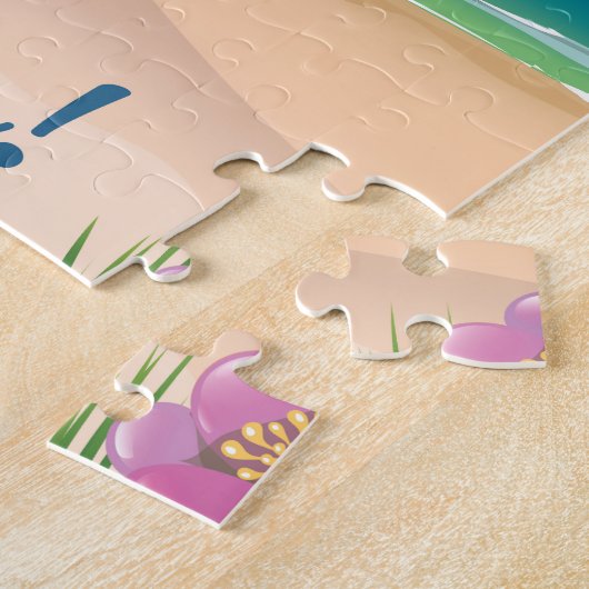 CROYDE BEACH Devon Vintage Reiseplakat Puzzle (Seite)