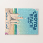 CROYDE BEACH Devon Vintage Reiseplakat Puzzle (Horizontal)