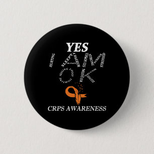 Crps Awareness Chronic Pain Orange Ribbon Rsd Crps Button