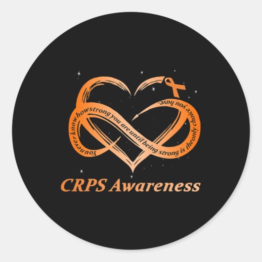 Crps Awareness Chronic Pain Orange Ribbon Rsd Crps Runder Aufkleber (Vorderseite)