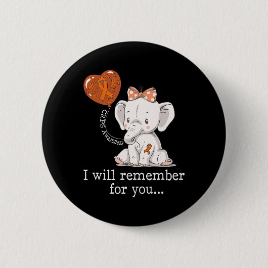 Crps Awareness Elephant Button (Vorderseite)