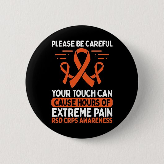 Crps Awareness Fighter Disease Rsd Warrior Orange Button (Vorderseite)