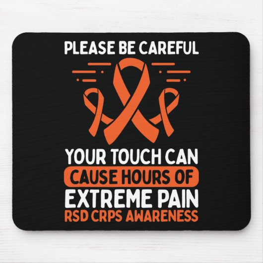 Crps Awareness Fighter Disease Rsd Warrior Orange Mousepad (Vorne)