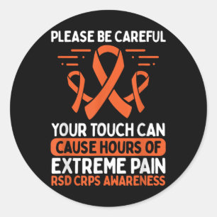 Crps Awareness Fighter Disease Rsd Warrior Orange Runder Aufkleber