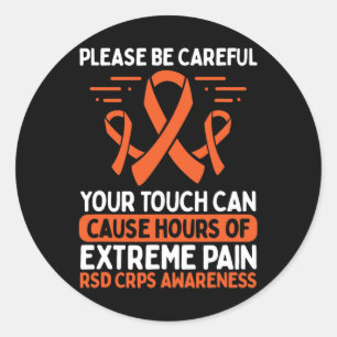 CRPS Awareness Fighter Disease RSD Warrior Orange Runder Aufkleber