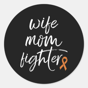 Crps Awareness Orange Ribbon Ehefrau Mama Kämpfen Runder Aufkleber