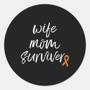 Crps Awareness Orange Ribbon Ehefrau Mama Survivor Runder Aufkleber