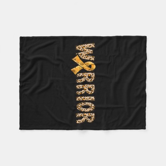 Crps Awareness Warrior Orange Ribbon Leopard Print Fleecedecke (Vorderseite (Horizontal))