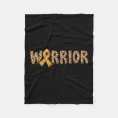 Crps Awareness Warrior Orange Ribbon Leopard Print Fleecedecke (Vorderseite)