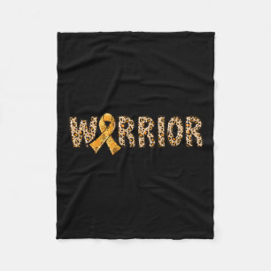 Crps Awareness Warrior Orange Ribbon Leopard Print Fleecedecke