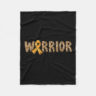 Crps Awareness Warrior Orange Ribbon Leopard Print Fleecedecke