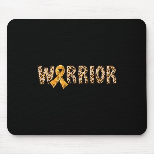 Crps Awareness Warrior Orange Ribbon Leopard Print Mousepad (Vorne)