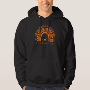 CRPS-Bewusstseins-Orangenband Regenbogen-Leopard F Hoodie