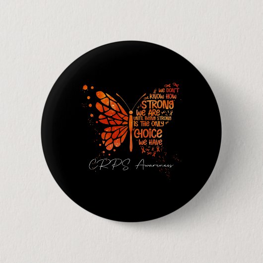 CRPS Butterfly Orange Ribbon CRPS Bewusstsein Button (Vorderseite)