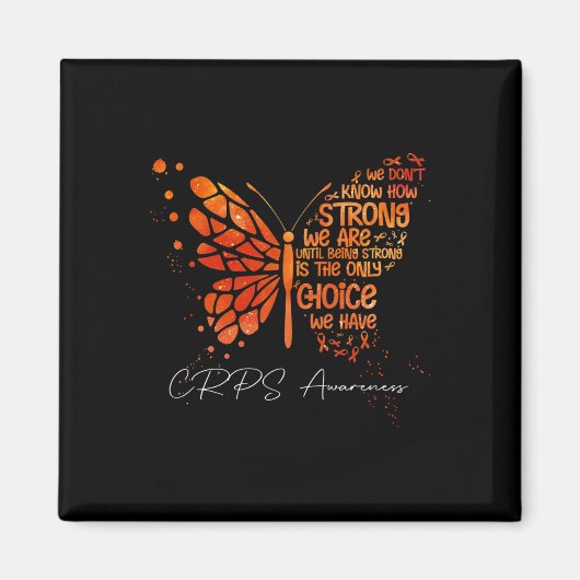 Crps Butterfly Orange Ribbon Crps Bewusstsein Magnet (Vorne)