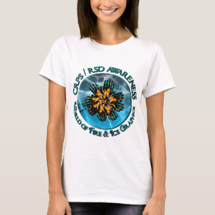 CRPS /RSD Bewusstseins-Welt des Feuer-u. Eis-Logos T-Shirt