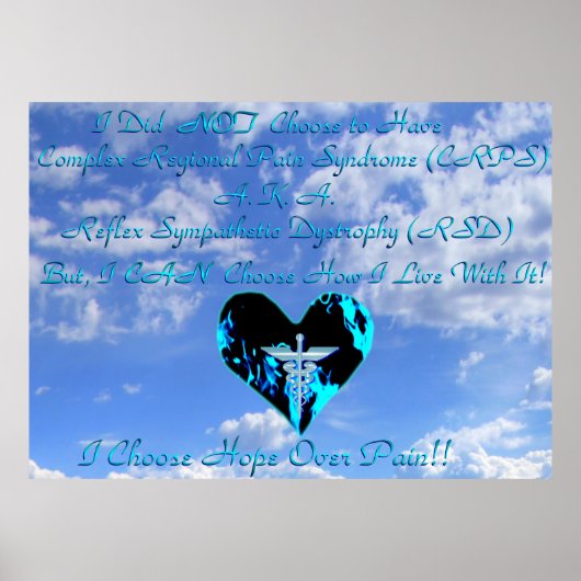 CRPS / RSD I Choose Hope Over Pain Blue Sky & Clou Poster (Vorne)