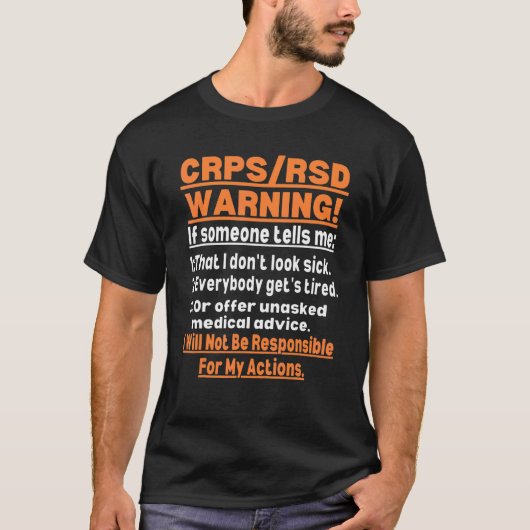 CRPS RSD Komplexes regionales Schmerzsyndrom Bewus T-Shirt (Vorderseite)