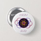 CRPS/RSD Regenbogen-Flammen-Knopf Button (Vorne & Hinten)