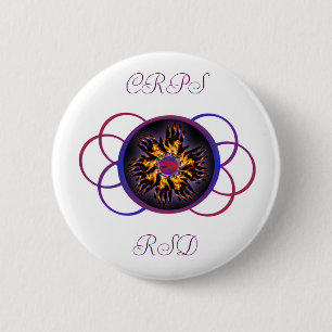 CRPS/RSD Regenbogen-Flammen-Knopf Button
