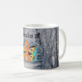 CRPS RSD Warrior Survivor Butterfly Ribbon gefrore Kaffeetasse (VorderseiteRechts)