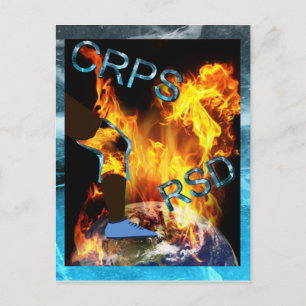 CRPS/RSD World 'a Fire AM Blazing Knee Postcard Postkarte