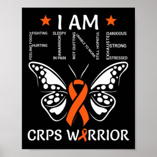 CRPS Warrior I Bin Fine Orange Ribbon Butterfly RS Poster