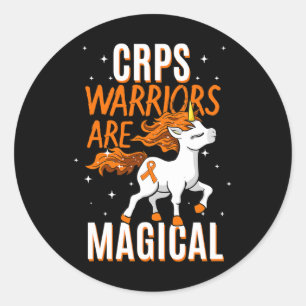 CRPS Warrior Magical Unicorn Orange Ribbon Causalg Runder Aufkleber