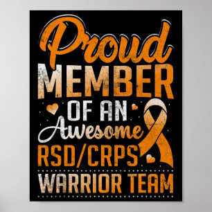 Crps Warrior Orange Complex Regional Pain Syndrome Poster