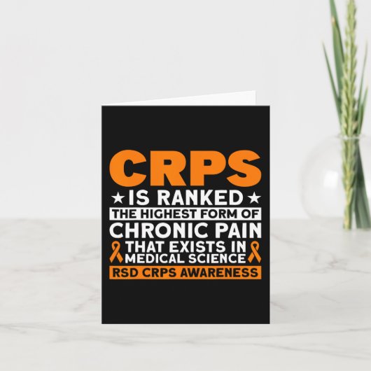 CRPS wird als das höchste Schmerz RSD CRPS-Bewusst Karte (Vorderseite)
