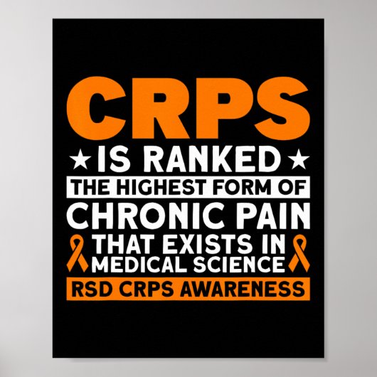 Crps wird als das höchste Schmerz Rsd Crps-Bewusst Poster (Vorne)