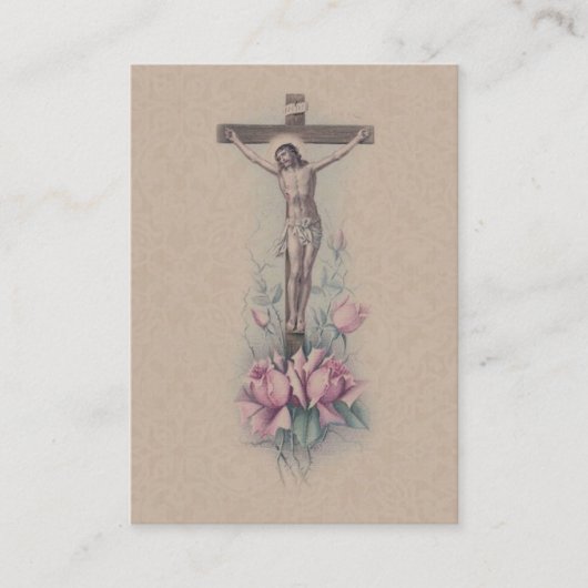 Crucified rosa Rosen Christus " IHRE QUER" heilige Visitenkarte (Vorderseite)