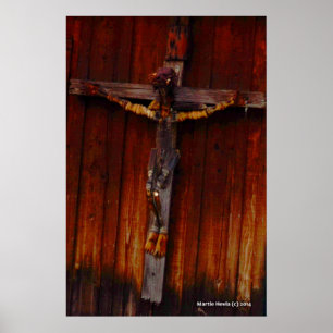Crucifix auf Holz Poster
