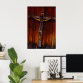 Crucifix auf Holz Poster (Heimbüro)