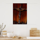 Crucifix auf Holz Poster (Küche)