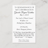 Crucifix Blue Dahlia Holy Card Bestätigung Visitenkarte (Rückseite)