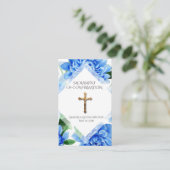 Crucifix Blue Dahlia Holy Card Bestätigung Visitenkarte (Stehend Vorderseite)
