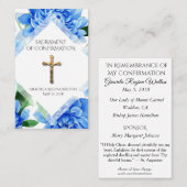 Crucifix Blue Dahlia Holy Card Bestätigung Visitenkarte (Vorne/Hinten)