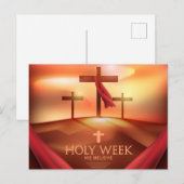 Crucifix der Heiligen Woche Feiertagspostkarte (Vorne/Hinten)