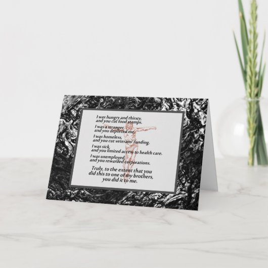 Crucifix der sozialen Gerechtigkeit Karte (Vorderseite)