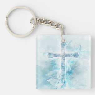 Crucifix Digitale Kunst Schlüsselanhänger