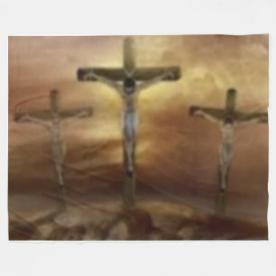 CRUCIFIX FLEECEDECKE