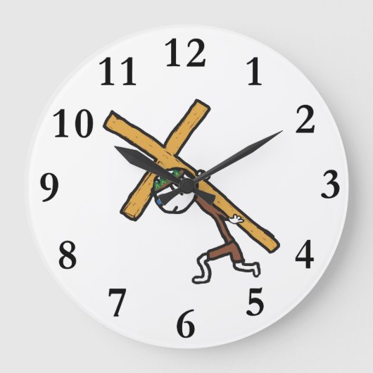 Crucifix Große Wanduhr (Vorderseite)