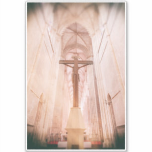 Crucifix hinter dem Altar des Klosters Batalha Aufkleber