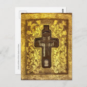 Crucifix mit Relikten der Heiligen Orthodoxes Symb Postkarte (Vorne/Hinten)