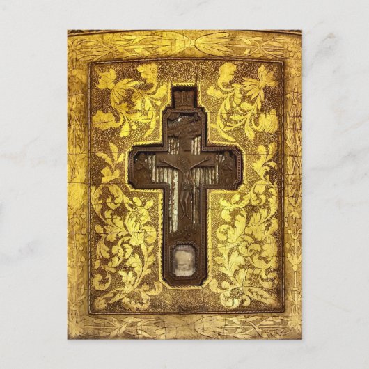 Crucifix mit Relikten der Heiligen Orthodoxes Symb Postkarte (Vorderseite)