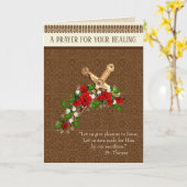 Crucifix Rote Rosen St. Therese Heilgebet Karte (Gelbe Blume)